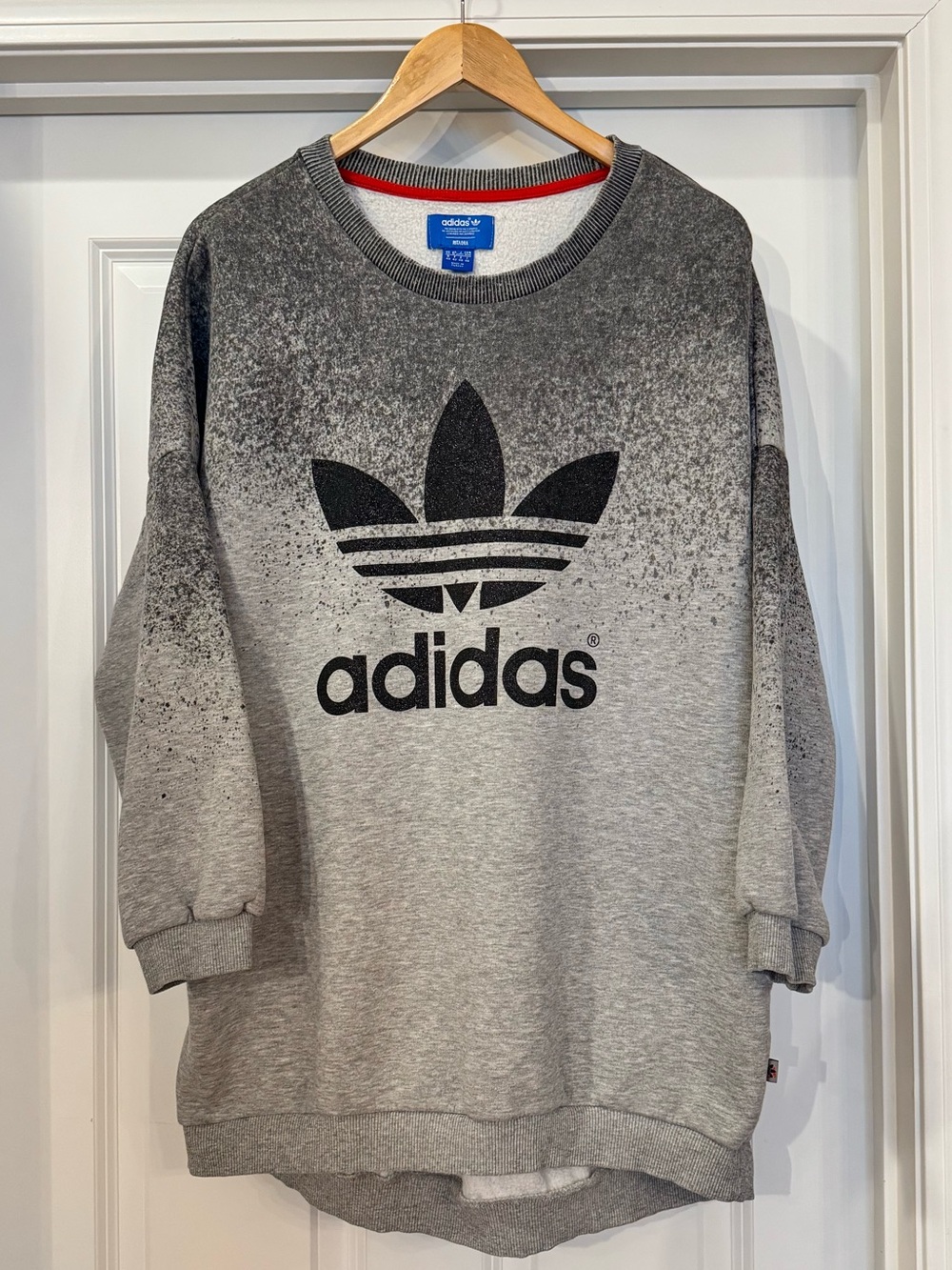 2014 Adidas Originals Rita Ora Collaboration Gray Trefoil Sweatshirt Dress